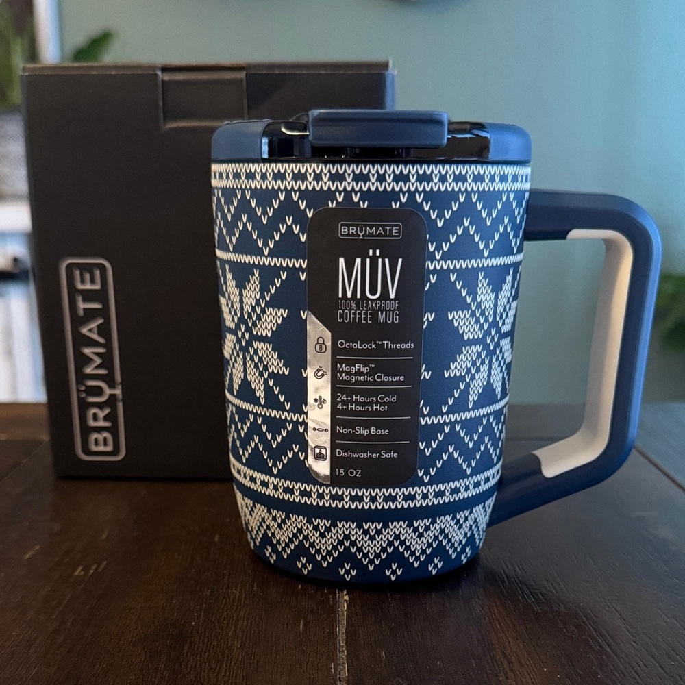 BruMate Muv Coffee Mug - 15 fl. oz. in Alpine Knit. New!!